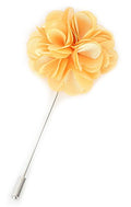 Flairs New York Gentleman's Essentials Premium Handmade Flower Lapel Pin Boutonniere - color: Daffodil Yellow [Camellia]