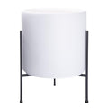 D'vine Dev Modern White Plants Pot Cylinder Planter with Heavy Duty Stand, X-Large 14 Inch Pot, 21 Inch with Stand Height, 96-T-A-4 - color: White, size: X-Large 14 Inch