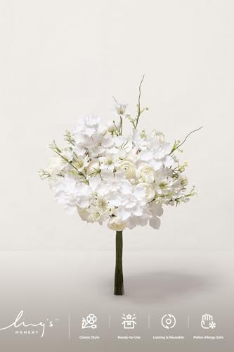 Ling's moment Artificial Greenery Stems Box Set, Faux Greenery Picks for DIY Bridal Bouquets Wedding Floral Arrangement Table Centerpieces, White & Light Green - color: Filler Flower Combo- White & Light Green