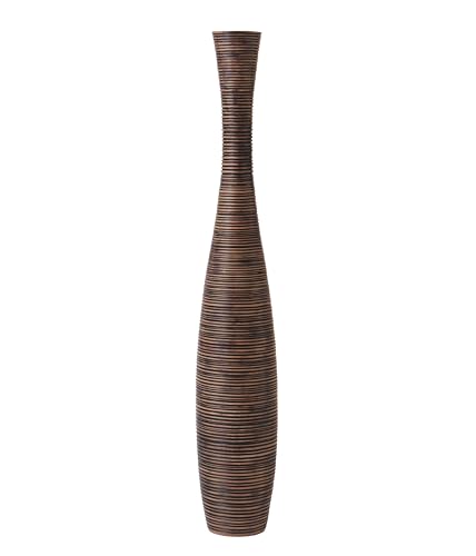 Leewadee Decorative Tall Floor Vase for Living Room Decor, 34 inches, Brown, Resin - color: Brown, size: 34 inches
