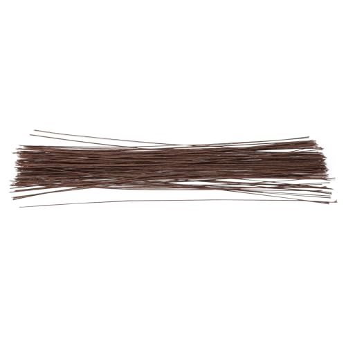 FUNSUEI 500 PCS 16 Inch 2 Gauge Floral Stem Wire, Flexible Brown Floral Wire for Flower Making, DIY Floral Arrangements and Decorations