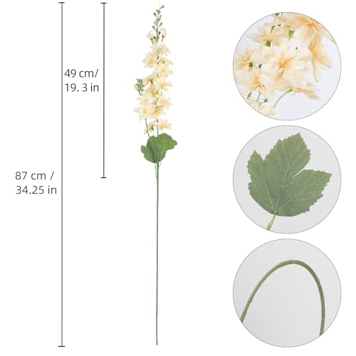 6PCS Nude Delphinium Artificial Flowers 33" Larkspur Silk Flowers Long Stem Artificial Flowers for Tall Vase Wedding Centerpieces for Tables Home Decor Indoor (Nude) - color: Nude