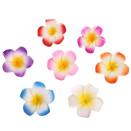 7pcs Hawaiian Flower Hair Clips for Women Girls Plumeria Artificial Flower Clips Bridal Wedding Party Beach Hair Clips - color: 7pcs Plumeria