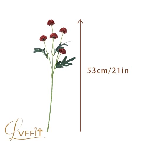 LVEFIT 10 Pcs Burnt Orange Kiku Flower Fake Mums Long Stem Flowers,Faux Kiku Flower Bulk,Silk Flowers Mini Chrysanthemum Floral Arrangements,Artificial Flowers Chrysanth Mini Fake Flower - color: Burnt Orange