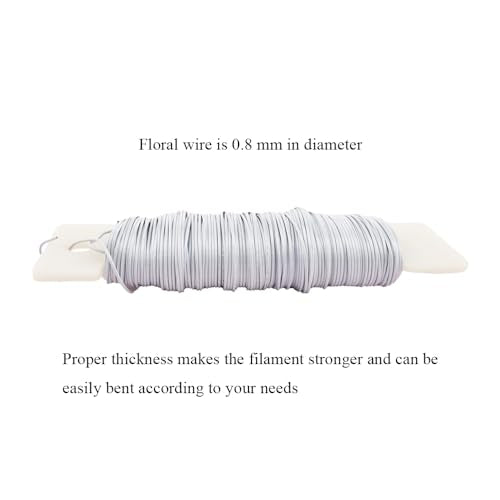 HAHIYO 22Gauge White 3Roll Total 115Yards(345Feet) Metal Floral Wire Flexible Paddle Wire for Crafts Christmas Wreaths Tree Flower Arrangement Bouquet Wrapping Wedding DIY - color: White, size: 22Gauge-3P/115Yards
