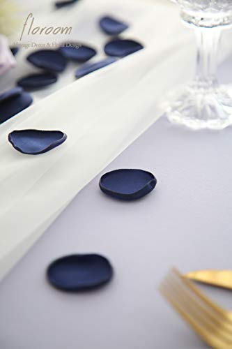 Floroom 500pcs Rose Petals Navy Blue Faux Silk Flower Petals for Wedding Flower Girl Basket Aisle Scatter Dinner Table Centerpieces Party Confetti Bridal Shower Romantic Night Decoration - color: Navy Blue, size: 500pcs