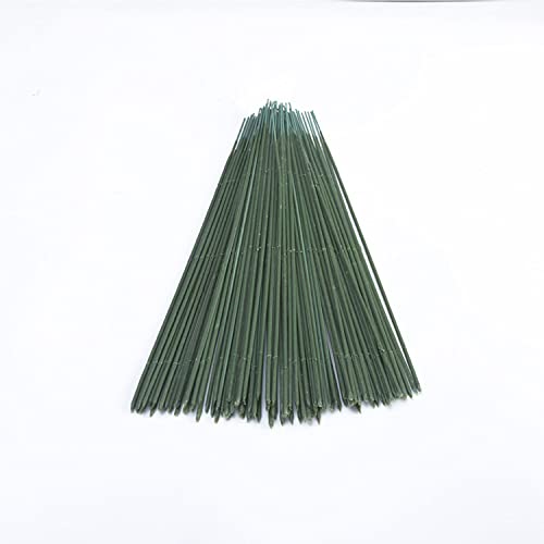 100 pcs Plastic Floral Stem 7.87 inch/20cm, Artificial Flower Rod Flower Stem Wire Making Accessories, DIY Crafts Bouquet Stem Flower Arrangements Decor Supplies (Green - 20 cm)