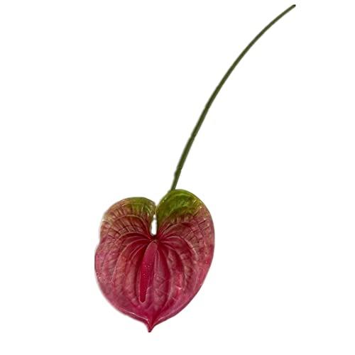 8pcs Artificial Anthurium Flower Branch 60cm 3D Printing Effect Faux Real Touch Single Stem per Piece Anthurium for Home Table Floral Decoration (deep Pink) - color: Deep Pink