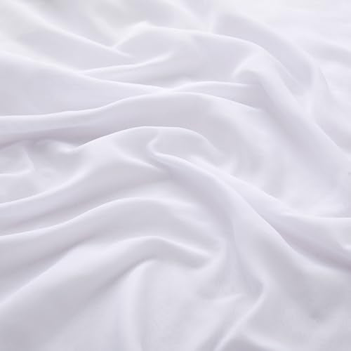 VACVELT Wedding Arch Draping Fabric - White Chiffon, 2 Panels Sheer Drapes, 30 Inch x 20ft Chiffon Backdrop Curtain, Outdoor Sheer Drapery for Ceremony Party Ceiling - color: White, size: 2 Panels