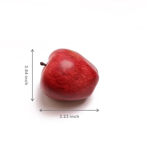 6PCS Simulation Apple Fake Fruit for Home Decoration Lifelike Fake Apple Kitchen Table Fruit Party Christmas Decoration - color: Red Apple 2