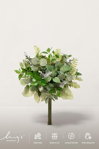 Ling's moment Artificial Greenery Stems Box Set, Faux Greenery Picks for DIY Bridal Bouquets Wedding Floral Arrangement Table Centerpieces, Jade & Kiwi Colada - color: Greenery Combo- Jade & Kiwi Colada