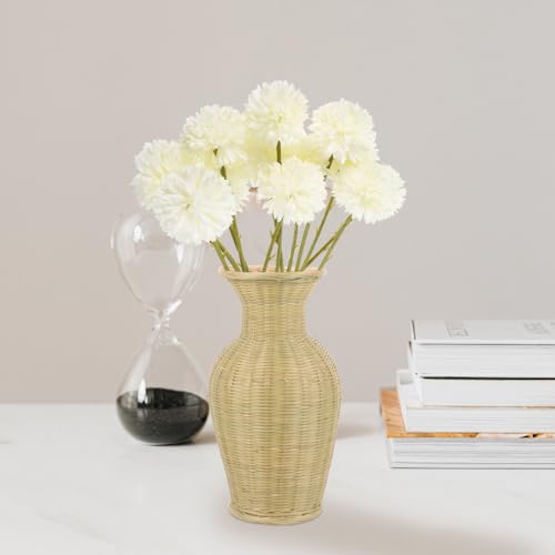 Wakauto 12Pcs Dandelions Artificial Flowers Plants Bouquet Realistic Faux Dandelion Stems for Home Decor DIY Floral Arrangements Parties and Gatherings Vibrant Color
