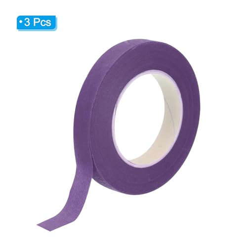 PATIKIL Floral Tape 1/2" x 30 Yard, 3 Pack Flower Wrap Adhesive Tape for Bouquet Stem Wrapping, Purple - color: Purple
