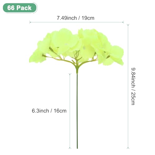 M METERXITY 66-Pack Silk Hydrangea Flowers, Artificial Flowers Heads with 66pcs Stems, Full Hydrangea Flowers for Home Decor/Wedding/Christmas/DIY/Party/Garden [Grass Green] - color: Grass Green