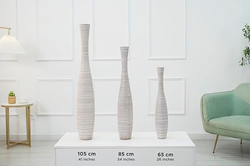 Leewadee Decorative Tall Floor Vase for Living Room Decor, 26 inches, White Wash, Resin - color: White Wash, size: 26 inches