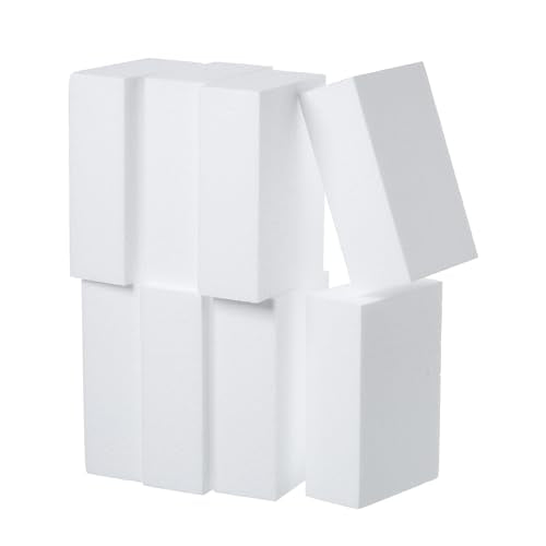 Crafare 8 Pack Craft Foam Blocks 6X4X2in Polystyrene Brick Rectangle for Arts School Projects Sculptures Floral Arrangements Modeling and Centerpieces - size: 6x4x2inch 8pcs