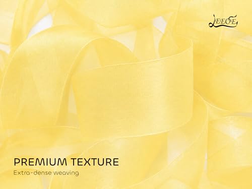 LEEQE Ivory Organza Ribbon 2 inch x 50 Yards Sheer Chiffon Ribbon for Gift Wrapping Wedding Invitations Party Decoration Bridal Bouquets Crafts - color: Ivory, size: 2" X 50 Yards