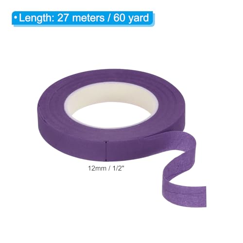 PATIKIL Floral Tape 1/2" x 30 Yard, 3 Pack Flower Wrap Adhesive Tape for Bouquet Stem Wrapping, Purple - color: Purple