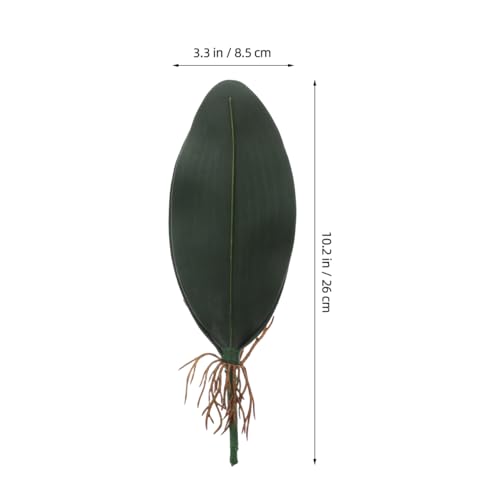 ARTIBETTER 3 Pcs Artificial Phalaenopsis Orchid Leaf Stems with 5 Green Leaves Each Eva Foam for Home Office Party Decoration