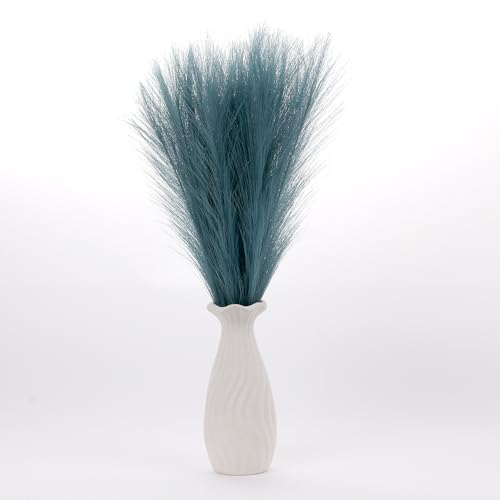 Faux Pampas Grass Decor ， 21.7 Inch Artificial Pampas Grass Blue Reed Grass, Vase Filler for Home Decor, Room, Bathroom, Wedding, Table Centerpiece - 20PCS - color: Tiffany Blue