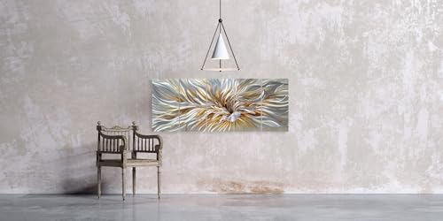 YHSKY ARTS Abstract Floral Metal Wall Art Sculpture Hand Crafted 5-Piece Set for Living Room and Bedroom Decor - color: Floral Art, size: 64x24IN