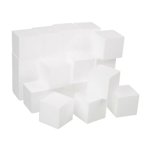 Crafare 3x3x3 Inch 24Pack Craft Foam Square Polystyrene Square Cubes for Arts Projects Sculptures Floral Arrangements Modeling and Centerpieces - size: 3x3x3inch 24pcs