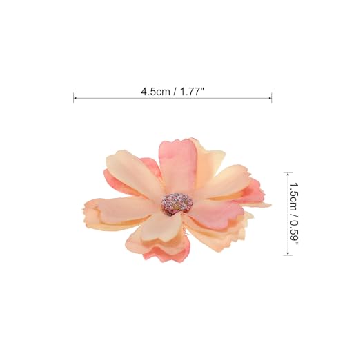 PATIKIL Fake Flower Heads for Crafts, 30 Pcs Faux Flower Bulk Mini Artificial Silk Flowers Embellishments Cherry Blossom for Wreath Wedding Party Decoration, Orange - color: Orange