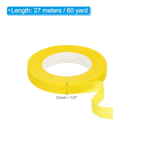 PATIKIL Floral Tape 1/2" x 30 Yard, 3 Pack Flower Wrap Adhesive Tape for Bouquet Stem Wrapping, Yellow - color: Yellow