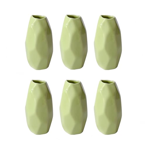 Simple Vase for Flowers Plants, Small Cute Flower Vase for Modern Table Shelf Home Decor Wedding Boho Decor, Farmhouse (6pc-BGZ-Green) - color: 6pc-bgz-green