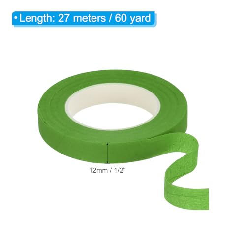 PATIKIL Floral Tape 1/2" x 30 Yard, 3 Pack Flower Wrap Adhesive Tape for Bouquet Stem Wrapping, Olive Green - color: Olive Green