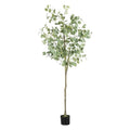 Artificial Eucalyptus Tree,6Ft Tall Fake Potted Tree Silk Faux Eucalyptus Tree with Plastic Nursery Pot, Artificial Plants for Home Office Indoor Decor - size: 6ft