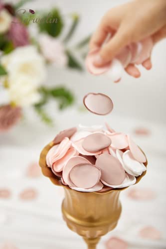 Serwalin 300Pcs Silk Rose Petals Artificial Flower Petals for Weddings Nude Pink Petals for Romantic Night Petals for Flower Girl Basket Wedding Proposal Aisle Table Decor (3 Color Mixes) - color: Ballet Nude Pink, size: 300pcs