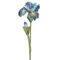 M METERXITY 1-Pack Blue Artificial Iris Flowers with Flower Bud,17.7 Inch Faux Iris PU Bouquets Real Touch Faux Flowers for Home/Wedding/Christmas/Party - color: Blue