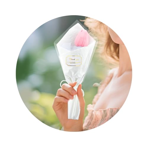Artificial Flowers Faux Tulips Flower Arrangement Pink Tulips Real Touch Single Bouquet Flowers Silk Fake Tulip Easter Decorations Floral Gifts for Office Home Decor Appreciation Gifts Accessories - color: Light Pink