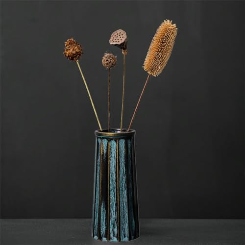 Valemoon Bronze Vintage Vase, 10 Inches Antique Glass Vase Rustic European Unique Chic Style for Tabletop, Kitchen, Office, Living Room Decoration - color: Bronze