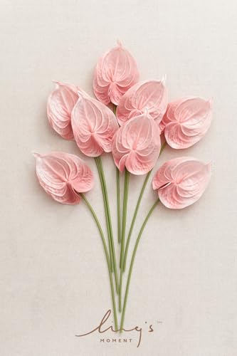 Ling's moment Artificial Anthurium Plants, 8pcs Shabby Blush Foam Filler Flower, Pink Faux Greenery Stems for DIY Wedding Bouquets Centerpieces Arrangements Bridal Shower Party Home Decorations - color: Pk-shabby Blush