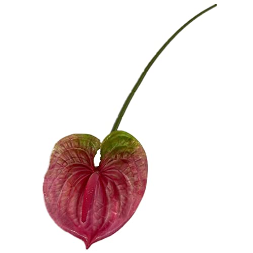 8pcs Artificial Anthurium Flower Branch 60cm 3D Printing Effect Faux Real Touch Single Stem per Piece Anthurium for Home Table Floral Decoration (deep Pink) - color: Deep Pink