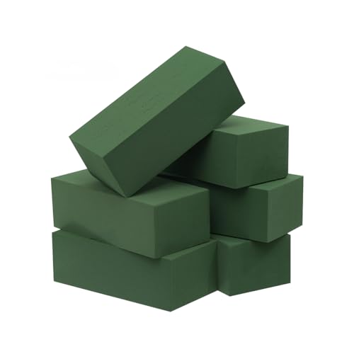 Crafare 6pc Wet Fresh Floral Foam Blocks Green Florist Foam Bricks 8.9(L) X 3.9(W) X 3(H) for Spring Fresh Flower Arrangement and Crafts Supply