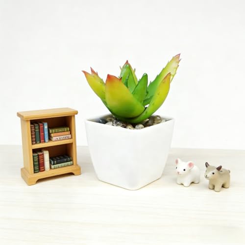 Artificial Succulent Plants in Pot - 1Pcs Multi-Horned Aloe Vera Realistic Fake Potted Succulents for Home Decor, Desk, Office, Bathroom, Windowsill - Indoor Houseplant for Bedroom, Kitchen, Shelf - color: Multi-horned Aloe Vera