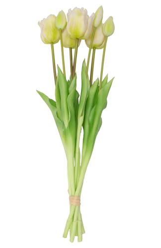 Boston International Artificial Faux Flowers Long-Stemmed Spring Tulips Bouquet, 18.75", White - color: White, size: 18.75"