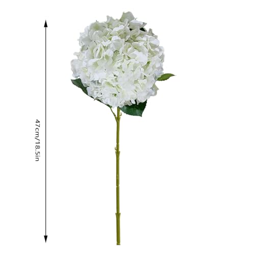 8Pcs White Fake Flowers Silk Hydrangea Artificial Flowers Bouquets Faux Ivory Hydrangea Stems for Home Table Centerpieces Wedding Party Decoration - color: Ivory