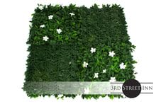 3rd Street Inn Greenery Panel - Artificial Hedge Wall - Fake Plant Wall Backdrop - Privacy Screen - Interlocking Panels - Indoor Outdoor Décor (12, White Cuckoo Flower) - color: White Cuckoo Flower