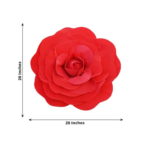 Efavormart Huge 3D Foam Roses for Wedding Aisle - 2 Pack 20” Red Real Feel Artificial Flowers, DIY Party Decorations - color: Red, size: 20 Inch (2 Pack)
