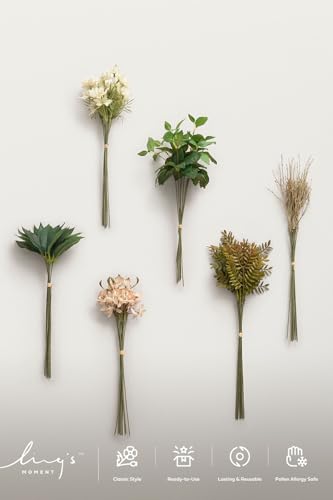 Ling's moment Artificial Greenery Stems Box Set, Faux Greenery Picks for DIY Bridal Bouquets Wedding Floral Arrangement Table Centerpieces, Olive Green & Jade - color: Season Combo- Early Autumn
