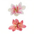 2 Packs Red & Pink Orchid Flower Clips for Women Cute Orchid Duckbill Clip Tropical Accessories for Hawaii Holidays Birthday Wedding Parties