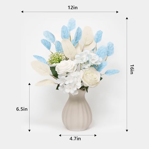 Silk Floral Arrangement，Artificial Flowers in Vase，Used ForValentine's Day Gifts，Spring Decor, Home Decor ，Room Decor and Bathroom Decor，Bedroom Decor，Coffee Table Decor