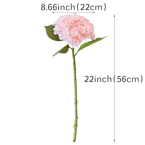 22" Large Real Soft Touch Artificial Hydrangea Flowers Bouquet Latex Hydrangeas for Wedding, Home, Office, Bridal Party Decoration Garden Office Room Table Centerpieces 2pcs White 2pcs Pink - color: 2pcs White 2pcs Pink