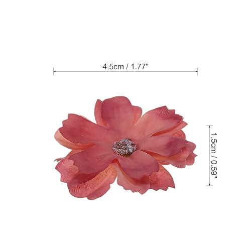 PATIKIL Fake Flower Heads for Crafts, 30 Pcs Faux Flower Bulk Mini Artificial Silk Flowers Embellishments Cherry Blossom for Wreath Wedding Party Decoration, Red - color: Red