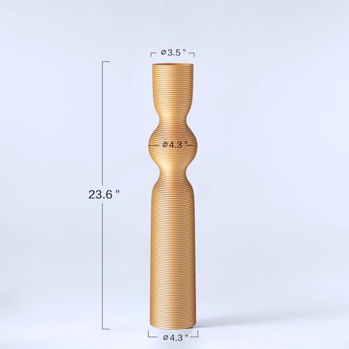 Gold Resin Floor Vase, 23.62'' Tall Decorative Vase, Ideal for Dried Pampas Grass & Home Decor, Modern Tall Floor Vase for Living Room/Entryway - color: Gold