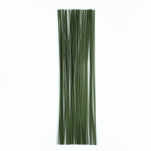 18 Gauge Floral Stem Wire, 13 Inch, Dark Green, 100 Pcs | Paper Wrapped Craft Wire, For Flower Arranging, DIY Crafts - size: 18 Gauge